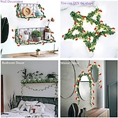 cheap Battery String Lights-Mushroom Rattan Fairy String lights Battery Powered Garland Lights 3M-20LEDs Holiday Wedding Party Garden Indoor Outdoor Decoration