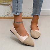 cheap Women&#039;s Flats-Women&#039;s Two-Tone Pointed Toe Flats – Elegant Slip-On Ballet Shoes, Comfortable Daily Wear for Work &amp; Casual Outfits