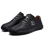 abordables Baskets-chaussures décontractées à lacets en similicuir vert pour hommes – coutures artisanales, coupe confortable et style vintage pour un usage quotidien