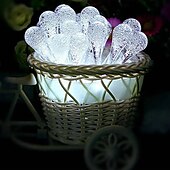 billiga Solsträngljus-led solsnöreljus 5m 20leds vattendroppe bubbelboll solljus utomhus vattentät landskap trädgårdsfestival dekoration lykta träd uteplatsljus