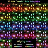 economico Striscie luci ad energia solare-luci solari a globo per esterni 6m 30 luci solari a led che cambiano colore con telecomando luci solari a sfera di cristallo impermeabili luci natalizie per patio per gazebo da giardino portico