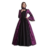 tanie Sukienki-kopciuszek vintage księżniczka sukienka z epoki kolonialnej rokoko wiktoriański vintage cosplay wydajność impreza halloween rękaw 3/4 maxi halloween