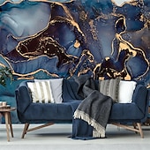 Χαμηλού Κόστους Ταπετσαρία-δροσερές ταπετσαρίες μπλε ταπετσαρία τοίχου τοιχογραφία αφηρημένη μαρμάρινη επένδυση τοίχου αυτοκόλλητο ξεφλούδισμα και ραβδί αφαιρούμενο pvc/υλικό βινυλίου αυτοκόλλητο/συγκολλητικό απαιτείται