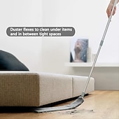 economico spazzolone-Detergente per polvere 1pc, spolverino in microfibra, artefatto per la pulizia della polvere a fessura retrattile, pennello in microfibra a manico lungo