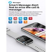 abordables Montres connectées-LIGE BW0449 Montre intelligente 1.9 pouce Smartwatch Montre Connectée Bluetooth Podomètre Rappel d&#039;Appel Moniteur de Fréquence Cardiaque Compatible avec Android iOS Femme Hommes Mode Mains-Libres
