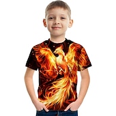Boys 3D Graphic Animal Phoenix T shirt Short Sleeve 3D Print Summer Active Fantasy Kids 3-12 Years cheap Boy's 3D Animals-Boys 3D Graphic Animal Phoenix T shirt Short Sleeve 3D Print Summer Active Fantasy Kids 3-12 Years