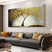 cheap Floral/Botanical Paintings-Handmade Oil Painting Canvas Wall Art Decor Original life Tree Abstract Landscape Painting for Home Decor With Stretched Frame/Without Inner Frame Painting