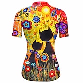 baratos Camisolas femininas-Mulheres Camisa para Ciclismo Gráfico Botânico floral Manga Curta Moto Camisa / Roupas Para Esporte Blusas com 3 bolsos traseiros Ciclismo de Montanha Ciclismo de Estrada Secagem Rápida Tiras