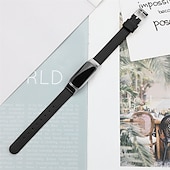 billige Fitbit klokkebånd-Reim til Smartklokke Kompatibel med Fitbit Luxe Ekte lær Smartklokke Stropp Justerbar Kvinner menn Sportsrem Erstatning Armbånd