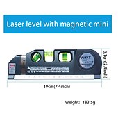 olcso Mérőeszközök-precíziós többcélú lézeres vízszintes vízszintes függőleges lézersugár mérőszalag, 1db mágneses lézeres vízszintező, 1db nem mágneses lézeres vízszintező építéshez, belsőépítészethez