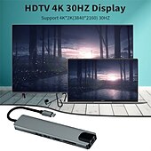 Недорогие USB-концентраторы-док-станция usb type c usb c hub 3.0 адаптер 8 в 1 hdmi устройство чтения карт памяти sd/tf для macbook air ipad периферийные устройства для портативных компьютеров