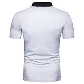 preiswerte Klassisches Poloshirt für Herren-Herren Poloshirt Golfhemd Casual Festtage Kargen Klassisch Kurzarm Modisch Basic Farbblock Taste Sommer Regular Fit Schwarz Weiß Grau Poloshirt