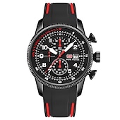 ieftine Ceasuri Quartz-Ceas OLEVS Bărbați Quartz cu Dial Mare Fashion Business Luminiscent Trei Fusuri Orar Calendar Impermeabil Ceas din Silicon Cadouri de Ziua Tatălui