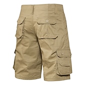 cheap Outdoor-Men's Cargo Shorts Shorts Bermuda shorts Pocket Plain Comfort Breathable Outdoor Daily Going out Casual Big and Tall Dark Brown Black