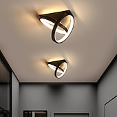 Χαμηλού Κόστους Δαχτυλίδι &amp; Στρογγυλή Σχεδίαση-Φωτιστικό οροφής led 1 φωτιστικό 22cm σχέδιο δακτυλίου χωνευτό φωτιστικό οροφής μεταλλικό φωτιστικό οροφής για διάδρομο μπαρ βεράντας δημιουργικά φωτιστικά σοφίτας μπαλκονιού ζεστό λευκό/λευκό