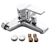 abordables Robinets de douche-mitigeur de douche robinet mural chromé avec douchette, fond g1/2 mitigeur de douche rond mitigeur mural