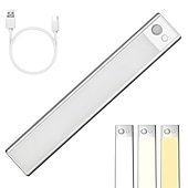 cheap Cabinet Light-Light In The Box Motion Sensor Cabinet Light Ultra Thin Under Cabinet Lighting USB Rechargeable Battery Operated, Tri-color Wireless Closet Lights Night Lights for Bedroom Wardrobe Stairs