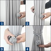 cheap Curtain Accessories-Rope Curtain Tassel Tie Backs Curtain Fringe Tiebacks Holdbacks Window Drapes Curtain Strap Buckle Holder Window Decorative Accessories
