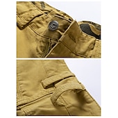 cheap Classic-Men&#039;s Cargo Shorts Bermuda shorts with Side Pocket Multi Pocket Flap Pocket Solid Color Going out Streetwear Fashion Cargo Shorts ArmyGreen Blue