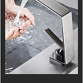 economico Classici-Rubinetto miscelatore lavabo a cascata, rubinetti lavabo lavabo monocomando lavabo monocomando con tubo caldo e freddo, monoblocco vaso acqua rubinetto in ottone montato a ponte