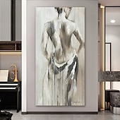 זול Nude Art-ציור שמן צבוע-Hang מצויר ביד אנכי מופשט אנשים מודרני ללא מסגרת פנימית