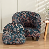cheap Armchair Cover &amp; Armless Chair Cover-Floral Printed Club Chair Barrel Chair Slipcover Stretch Armchair Covers 1-Piece Club Tub Chair Covers Sofa Cover Couch Furniture Protector Cover  Spandex Couch Covers for Living Room