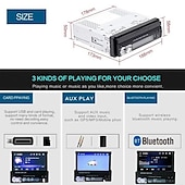 cheap Bluetooth Car Kit/Hands-free-Newest 7&quot; HD 1080P Retractable Touch Screen Car Radio Stereo 1 Din Bluetooth Car MP5 Player Support USB/AUX/FM/ Mirror Link Function+ Rearview Camera