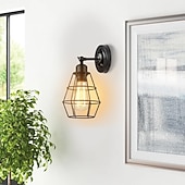 billiga Vägglampor för inomhusbelysning-led vägglampa plug-in trådbur vägglampa industriell vägglampa med sladd rustik vägglampa på/av-brytare retro vägglampa för sänggavel sovrum