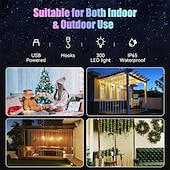 abordables Alimentado por USB-Luces de cortina de ventana de cambio de color 3M x 3M luces colgantes LED alimentadas por USB con control remoto para dormitorio bodas y decoración de paredes - 16 colores