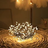baratos Luzes de fio USB-Firecracker Fairy String Lights USB Powered Guirland Light com controle remoto à prova d&#039;água para decoração de festa de acampamento de casamento 3m 100led/6m 200led