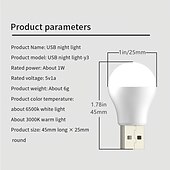 economico Lampadine LED a sfera-luce notturna portatile mini usb protezione per gli occhi, luce di emergenza luce di alimentazione mobile, luci usb di notte lampadina plug-in per camera da letto, bagno, asilo nido, corridoio,