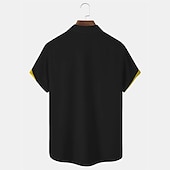 billiga Musik och gitarrer-Herr Styrelseledamöter Randig Musik Skjorta Knapp upp skjorta Kortärmad Mode Streetwear Designer Dagligen Utekväll Helgen Sommar Vår Nedvikt Mönster Gul Marinblå Orange