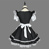 ieftine Rochii Lolita-Cosplay Costum de servitoare Anime Rochii Costum Cosplay Ținute Costume Cosplay Rochii Carnaval ziua îndragostiților Mascaradă Fulare Costum Pentru Pentru femei Fete Adolescent Adulți