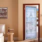 ieftine Autocolante Uși-2 buc. autocolante autoadezive creative imitație de sticlă pentru uși pentru sufragerie autocolante decorative de perete rezistente la apă 30,3&quot;*78,7&quot;(77x200cm)