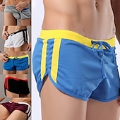 billiga badbyxor och surfshorts-Herr Boardshorts Badshorts Elastisk midja Lappverk Snabb tork Kort Dagligen Gym Badning Elegant och modernt Ledig / Sportig Svart Blå Microelastisk