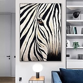 billiga Djurmålningar-oljemålning 100 % handgjord handmålad väggkonst på duk abstrakt landskap zebra djur modern heminredning dekor rullad duk utan ram osträckt