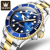 economico Orologi al quarzo-OLEVS Orologi Al Quarzo da Uomo Top Brand Lusso Business Impermeabile Luminosa Grande Cassa Orologi da Polso Sportivi in Acciaio Inossidabile