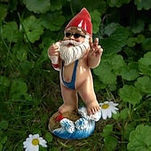 levne zahradní sochy a sochy-miniaturní pryskyřičná socha, socha elfa v bikinách, socha zahradního trpaslíka, plavající se socha trpaslíka, pohádková zahradní krajina, venkovní zahrada, trávníková bonsai dekorace