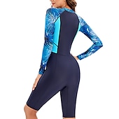abordables Lycra de surf-Femme Anti UV Maillot de bain Protection solaire UV UPF50+ Respirable Sans Manches Le Maillot de corps Maillot de bain Zip sur le devant Boyleg Longueur du genou Natation Surf Plage Sports nautiques