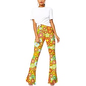 halpa Pohjat-Retro / vintage 1960 luku 1970 luku Housut Bell Bottom Housut Leveälahkeiset housut Hippi Naamiaispuku Naisten Arki-asut Tyttöjen polttarit Pride-paraati Aikuisten Housut