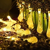 billiga Solsträngljus-led solsnöreljus 5m 20leds vattendroppe bubbelboll solljus utomhus vattentät landskap trädgårdsfestival dekoration lykta träd uteplatsljus