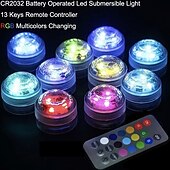 cheap Underwater Lights-Mini Submersible LED Lights RGB Underwater Candle Lamp IP68 Dimmable for Aquarium Vase Pond Swimming Pool Garden Party Bathtub with Remote Control