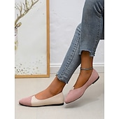 cheap Women&#039;s Flats-Women&#039;s Two-Tone Pointed Toe Flats – Elegant Slip-On Ballet Shoes, Comfortable Daily Wear for Work &amp; Casual Outfits