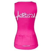 abordables Vestes et gilets pour femmes-Femme Gilet Velo Cyclisme Maillot Velo Cyclisme Sans Manches Cyclisme Gilet / Gilet Top avec 3 poches arrière VTT Vélo tout terrain Vélo Route Respirable Séchage rapide Evacuation de l&#039;humidité Poche