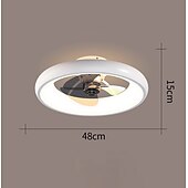 cheap Ceiling Fan Lights-Ceiling Fans with Lights Flush Mount Low Profile Indoor Ceiling Fan,21&quot; Dimmable Bladeless Ceiling Fans with Remote Control,Smart 3 Colors 6 Speeds Reversible