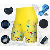 billiga Shorts, tights och byxor för män-Herr Cykelshorts Cykel Vadderade shorts Underdelar Bergscykling Vägcykling sporter Grafisk 3D Tablett Andningsfunktion Snabb tork Fuktabsorberande Svart Gul Polyester Elastan Kläder Cykelkläder