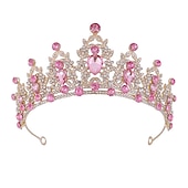 billige Bærbare tilbehør-europeisk og amerikansk lilla brud hodeplagg barokk krone rhinestone hodeplagg prinsesse krone bryllup hår tilbehør kjole tilbehør
