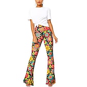 abordables Fondos-Retro Antiguo Años 60 Años 70 Pantalones Canguelo Los pantalones de campana Hippie Disfraz Mujer Ropa Cotidiana Desfile del orgullo Mes del Orgullo Adulto Pantalones