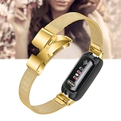 baratos Pulseiras de relógio Fitbit-Pulseira de Smartwatch Compatível com Fitbit Inspire 3 Inspire 2 / Inspire HR / Inspire Aço Inoxidável Relógio inteligente Alça Ajustável Com Transparência Mulheres Homens Pulseira Estilo Milanês