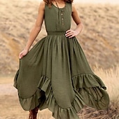 preiswerte Partykleider-kinderkleidung Mädchen Party Kleid Feste Farbe Ärmellos Hochzeit Pegeant Prinzessin Süß Baumwolle Maxi abendkleider Sommerkleid Blumenmädchenkleid Sommer Frühling 5-12 Jahre Weiß Rosa Orange